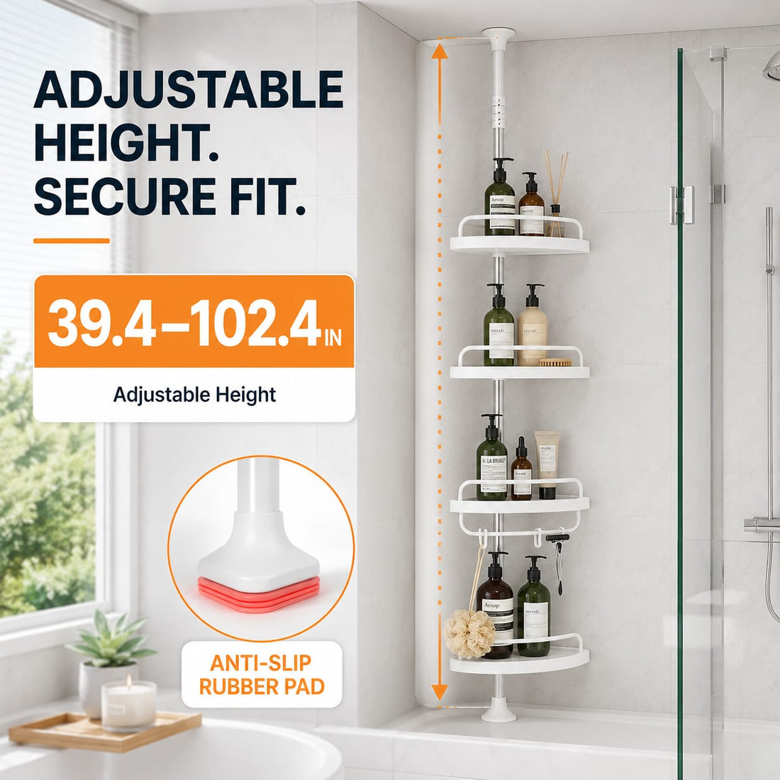 4-Layer Bathroom Corner Storage Rack